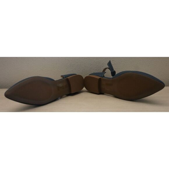 Journee Collection 007501 Women's Sz 8M Blue Bow Ankle Strap Vielo Flats SIB - Picture 3 of 13